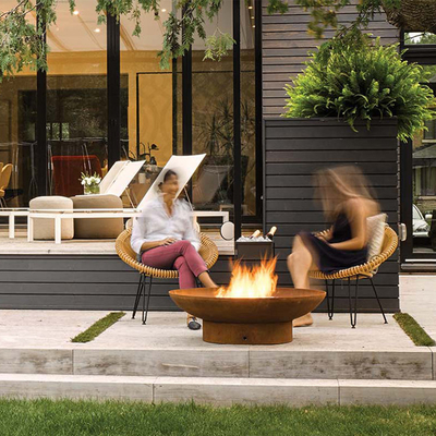 Desain Baru Rusty Corten Steel Metal Camping Fire Pit