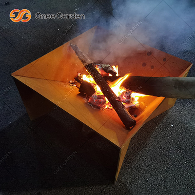Desain Baru Corten Steel Metal Pattern Folding Fire Pit