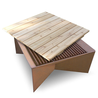 Pembakaran Kayu Corten Steel Metal Garden Fire Pit &amp; BBQ