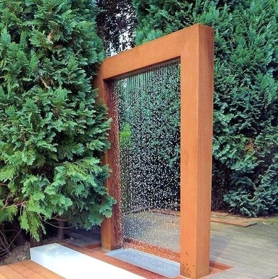 Kolam Air Baja Corten Taman Disesuaikan Dengan Tirai Hujan
