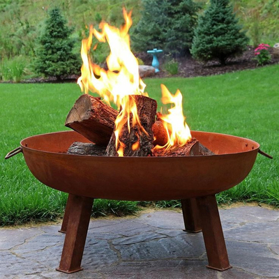10*42 inci Heavy Duty Metal Fire Pit Besar Bonfire Brazier Fire Pit Weather Proof