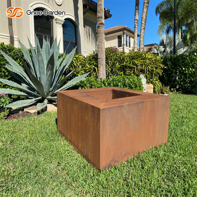 OEM ODM Custom Outdoor Hiasi Square Corten Steel Fire Pit
