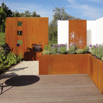 SGS TUV 0.8mm -2.0mm Prefabricated Corten Steel Planters Square Cube