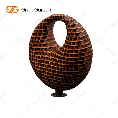 Patung Perunggu Luar Ruang Besar 5.0-8.0mm Patung Baja Corten Abstrak Modern