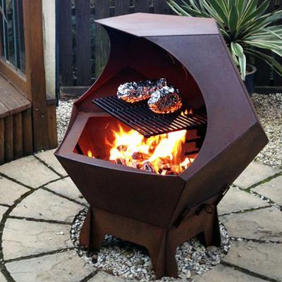 Corten Steel Outdoor Cooking Grills European Bbq Grill Tahan Cuaca