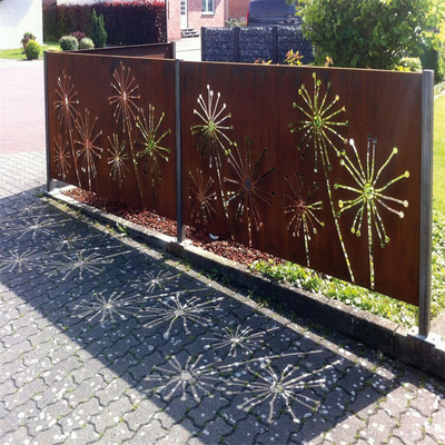 Panel Layar Dekoratif Ukir Corten Steel Garden Layanan OEM ODM