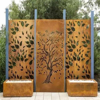Produk Standar ASTM Metal Garden Laser Cut Corten Steel Screen Panels