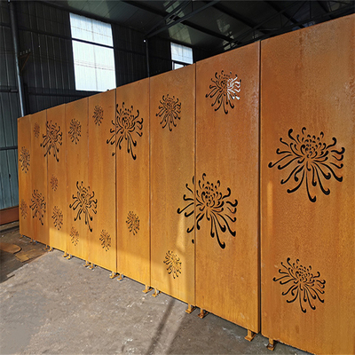 Balcony Decor Corten Steel Laser Cut Panels Metal Privacy Screens Prerusted