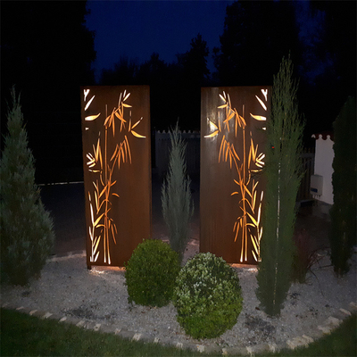 Layar Privasi Laser Cut Corten Steel Eksterior Dekoratif Dapat Disesuaikan