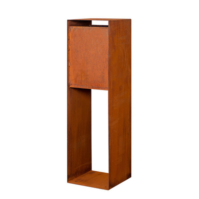 Pelapukan Baja Corten Steel Metal Parcel Drop Box Dekoratif Vertikal