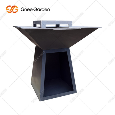 Bbq Rusty Corten Steel Fire Pits Dengan Log Store BBQ Gas Grill Outdoor BBQ Grill