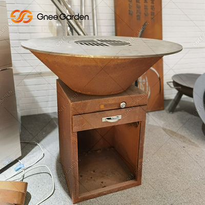Teman Keluarga BBQ Steel Outdoor Rust Corten Steel Grill Brasero Barbecue Grill