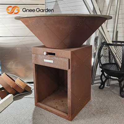 Corten Steel Garden BBQ Memasak Luar Ruangan Pemanggang Api Antik 31.5&quot;