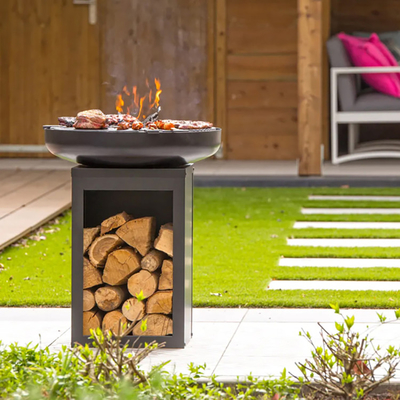 Corten Steel Arang Rumah Barbeque Grill Perapian Halaman Belakang