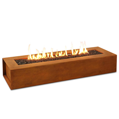 Gas Propana Pemanas Corten Steel Fire Pit 1200 X 600 X 320mm Dekorasi Halaman
