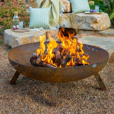 Portabel Corten Steel Fire Pit Camping Corten Steel Kompor Api Unggun Mangkuk Api