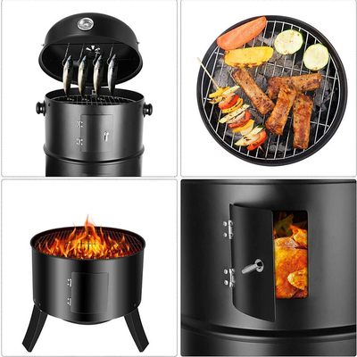 Modern Corten Steel Rusty Camping Barbekyu Panggangan Pembakaran Kayu Memasak Luar Ruangan