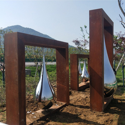 Patung Dekorasi Rumah Patung Baja Corten Tahan Korosi Dengan Baja Tahan Karat