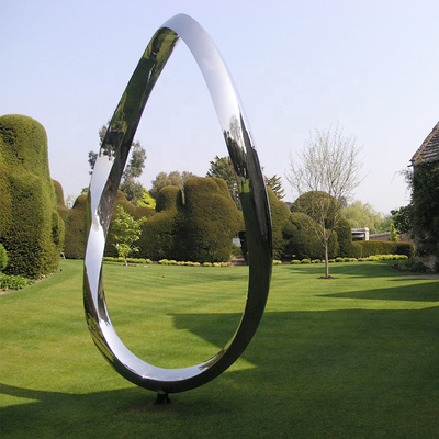 Gnee Garden Circle Abstrak Patung Stainless Steel Kreatif