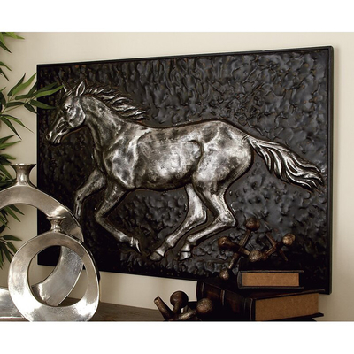 SGS Certified Muscular Black Stallion Wall Art Besi Cor Elegan