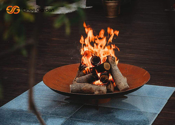 Anglo Halaman Belakang Teras Firepit Pembakaran Kayu Taman Corten Steel Outdoor Fire Pit