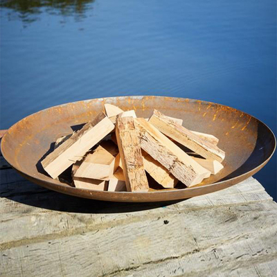 Lubang Api Luar Ruangan 100cm 80cm Diameter Logam Bulat Daun Desain Lubang Api