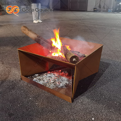 Desain Baru Corten Steel Metal Pattern Folding Fire Pit