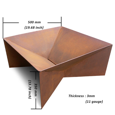 Pembakaran Kayu Corten Steel Metal Garden Fire Pit &amp; BBQ