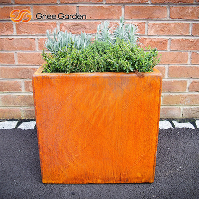 Sesuaikan Corten Steel Garden Planting Box Pot Bunga Besar