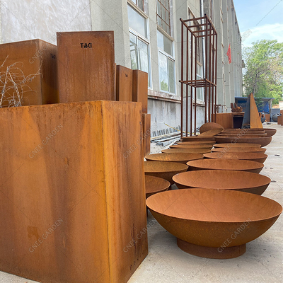 Rumah Metal Corten Steel Fire Pit Untuk Taman Luar Ruangan
