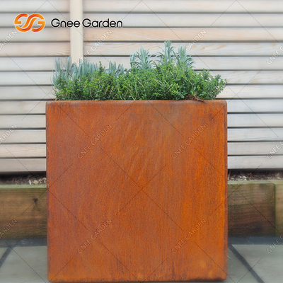 Perkebunan Dinding Gantung Logam Karat Corten Steel Flower Box