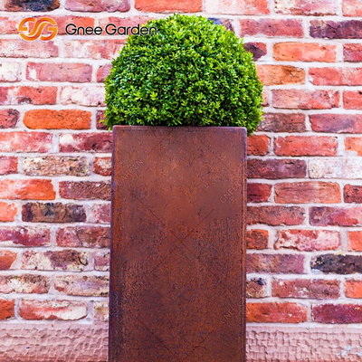 Perkebunan Dinding Gantung Logam Karat Corten Steel Flower Box