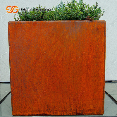 Perkebunan Dinding Gantung Logam Karat Corten Steel Flower Box