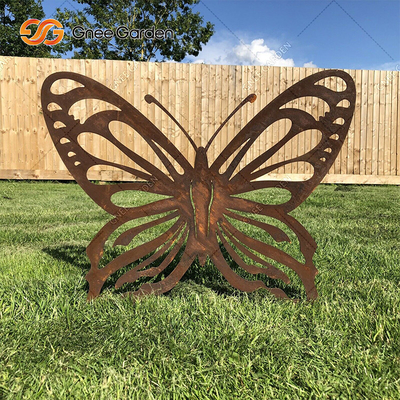 Taman Seni Lanskap Ornamen Baja Corten Potongan Laser Logam Dekorasi Pola Hewan