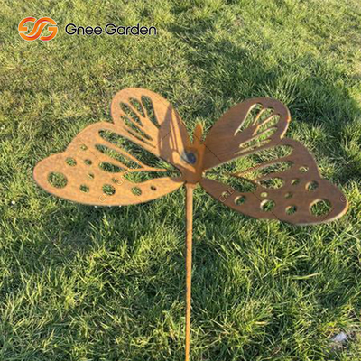 Taman Seni Lanskap Ornamen Baja Corten Potongan Laser Logam Dekorasi Pola Hewan