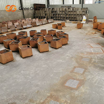 Corten Steel Planter Box Corten Pot Bunga Welding Metal Planter