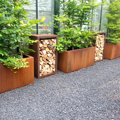 Kotak Penanaman Logam Persegi Panjang Outdoor Indoor Planter Garden Pot Besar Bunga