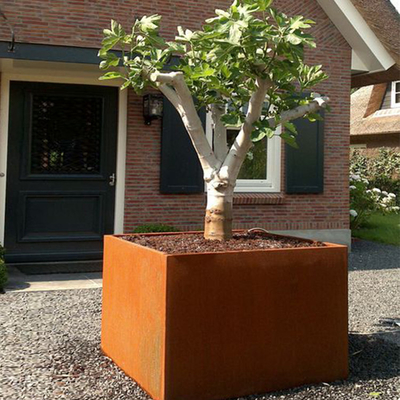 Garden Corten Steel Span Large Planter Box Rusted Weathering Steel untuk Rumah Pertanian