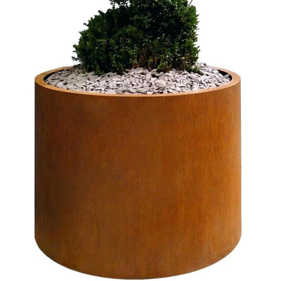 OEM ODM Large Corten Steel Circular Planters Box Dengan Privacy Shielding