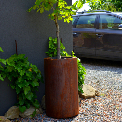 OEM ODM Large Corten Steel Circular Planters Box Dengan Privacy Shielding