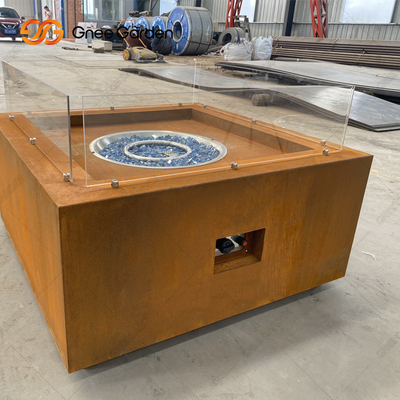 Luar Ruangan Rusty Corten Weathering Steel Fire Pit OEM ODM
