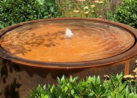 Desain Modern Outdoor Indoor Garden Art Air Mancur Baja Corten Dengan Pompa