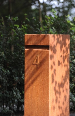 Kunci Logam Luar Ruangan Kotak Surat Corten Steel Kotak Surat Tahan Air