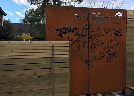 Ketebalan 3mm Layar Potong Laser Hias Corten Steel Garden Panels SGS