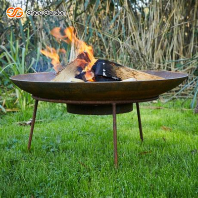 Lubang Api Berkemah Baja Besar Luar Ruangan SGS 150cm Lubang Api Baja Corten