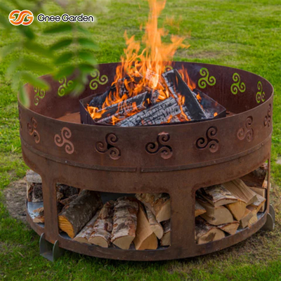 Compact Bonfire Corten Steel Fire Pit 3 Mm Untuk Menikmati Bukti Cuaca Hidup