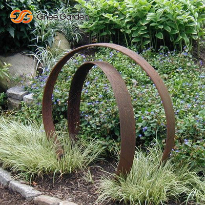 Karya Seni Patung Baja Corten Modern Luar Ruangan Besar 175cm Dengan Kurva Halus