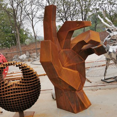 175cm Ornamen Taman Logam Berkarat Patung Baja Corten Untuk Dekorasi Taman