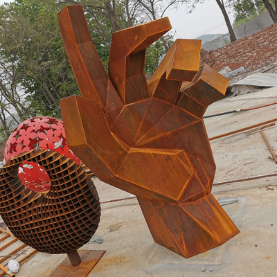 175cm Ornamen Taman Logam Berkarat Patung Baja Corten Untuk Dekorasi Taman