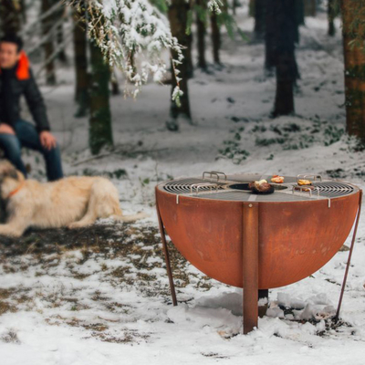 Dia 1000mm Classic Corten Steel Fire Pit Bbq Ring Bbq Fire Pit Tahan Karat